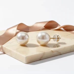 Pearl Stud Earrings, 4 Pairs