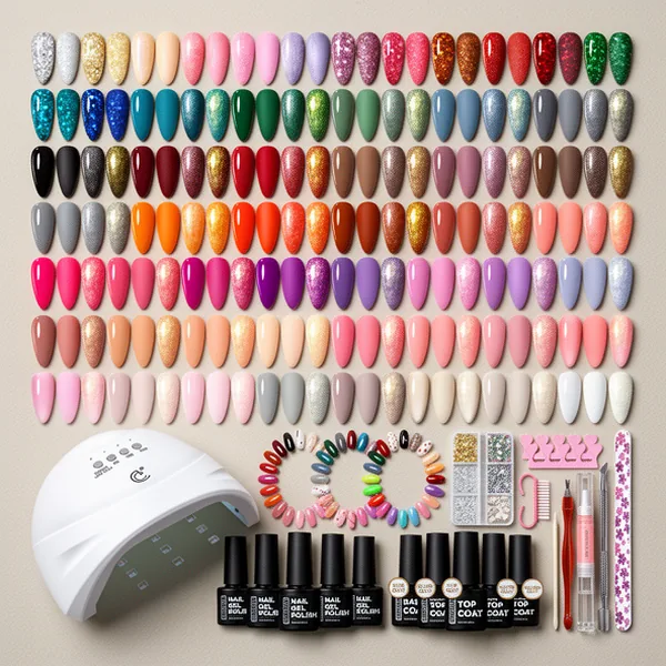 COSCELIA Gel Nail Kit with U V Light, 73 Pieces