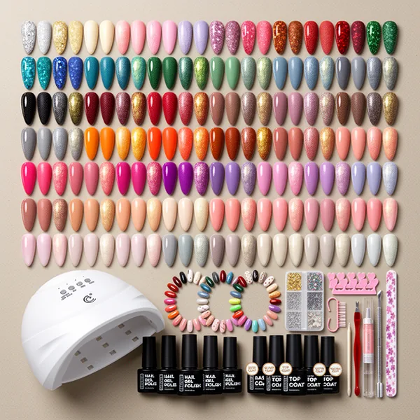 COSCELIA Gel Nail Kit with U V Light, 73 Pieces