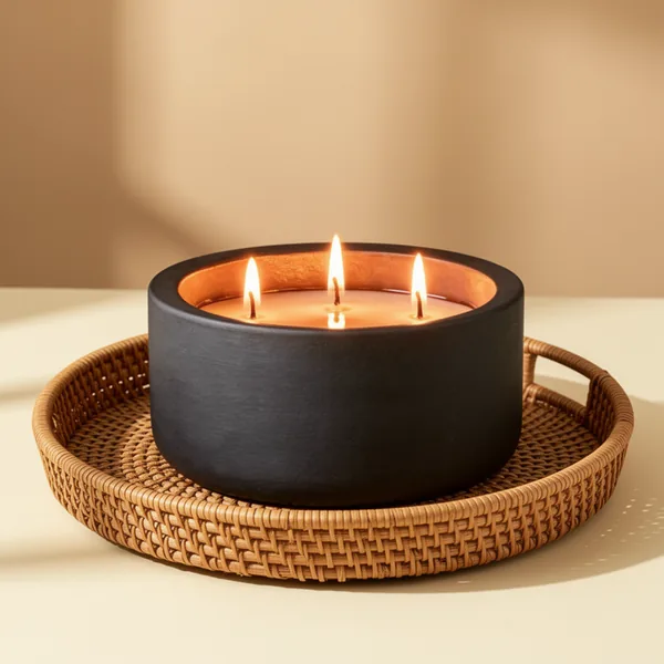 Viyffo Large Halloween Black Candle, 20 oz