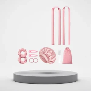 LitBear Heatless Curls Overnight 2 Sizes of Soft Hair Rollers, Pink
