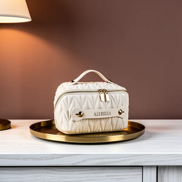 Travel Makeup Bag for Women, Beige