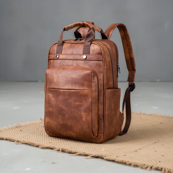 Rcrirth PU Leather Backpack for Women, 17-Inch