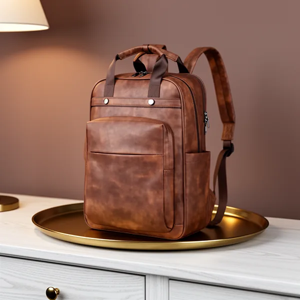 Rcrirth PU Leather Backpack for Women, 17-Inch