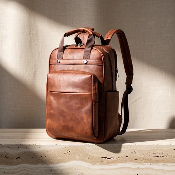 Rcrirth PU Leather Backpack for Women, 17-Inch