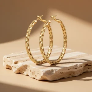925 Sterling Silver Post Hoop Earrings for Women
