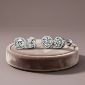 M MOOHAM Flat Back Stud Earrings for Women, 6 Pairs