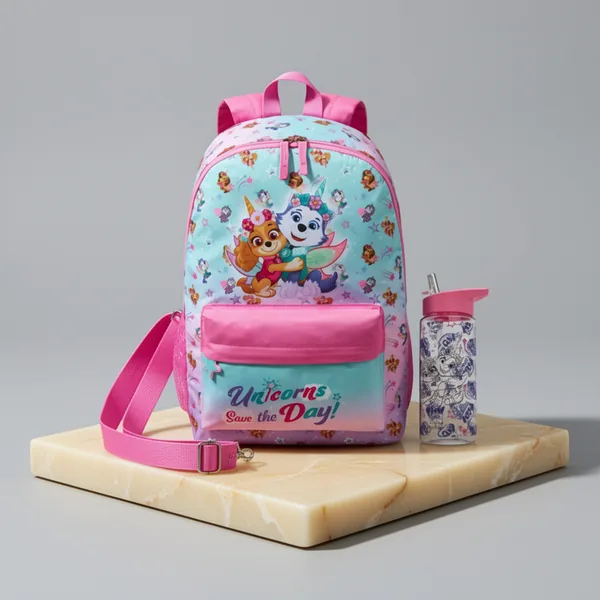 Get Trend Paw Patrol Kids Backpack with Water Bottle, 17-Inch, 2 Pieces