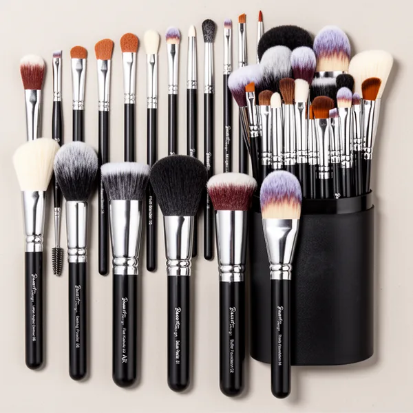 Bueart Design Professional Makeup Brush Set with Holder Case, 19 Pieces