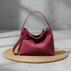 Faux Suede Woven Tote Bag for Women
