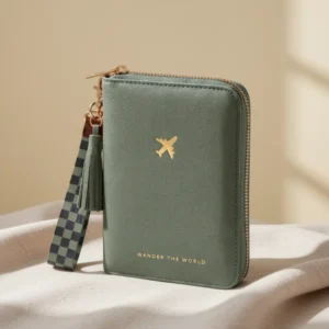 Beautiful Passport Holder and Travel Wallet with Wristlet Strap