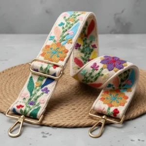 chushui Colorful Embroidered or Crochet Purse Strap