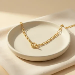 Chain 14K Gold Plated Trendy Rope Paperclip Thick Chain Necklace