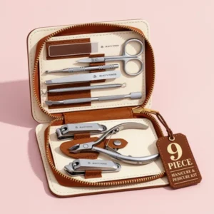 Beauty Power 9 in 1 Professional Manicure Pedicure Set, Brown