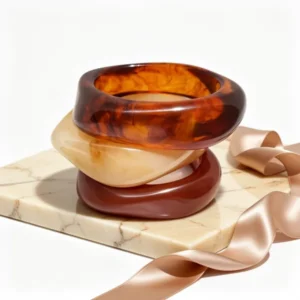 FAXHION Chunky Resin Acrylic Bangle