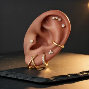 Turandoss 14K Gold Plated Stud Earrings