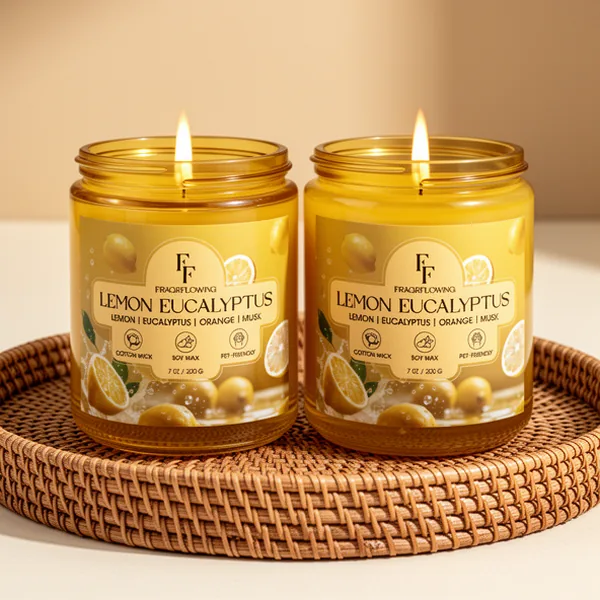 Lemon Eucalyptus Scented Candle, 7 oz, 2-Pack