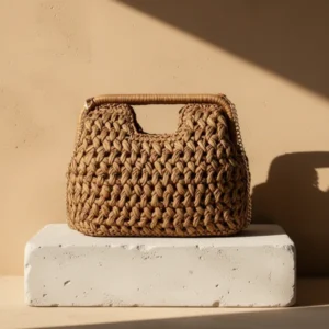 Herald Straw Woven Top Handle Clutch