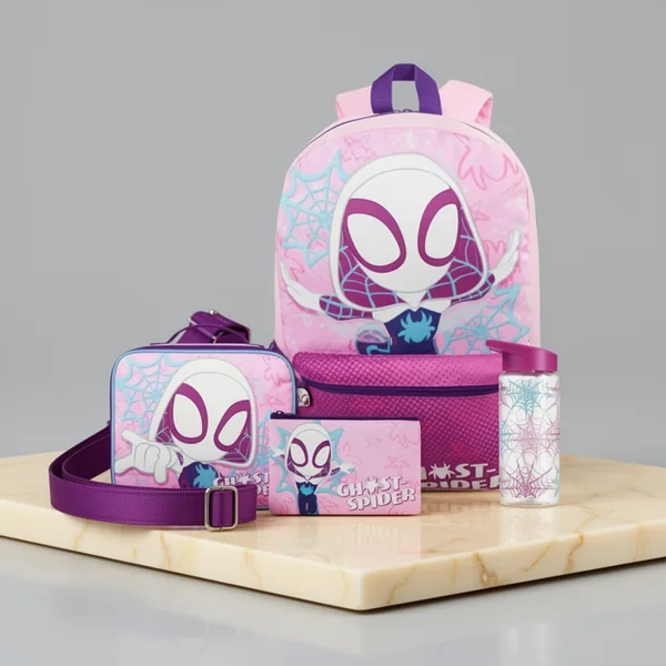 Get Trend Marvel Ghost Spider Kids Backpack, 4 Pieces