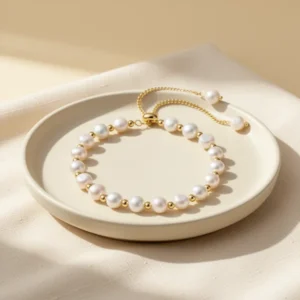 18K Gold Plated Pearl Bracelet