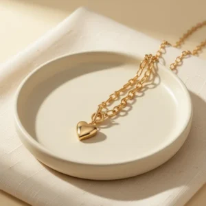 Chunky Gold-Tone Charm Necklace for Women
