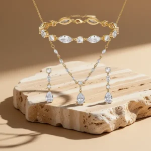 SWEETV Bridal Wedding Jewelry Set