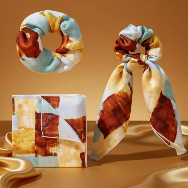 Bow Scrunchies for Women, 6 Pieces