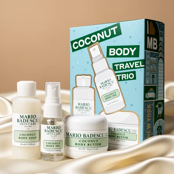Mario Badescu Travel Trio Coconut Body Wash Body Butter & Body Oil