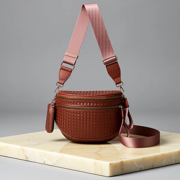Woven Vegan Leather Bum Bag for Women