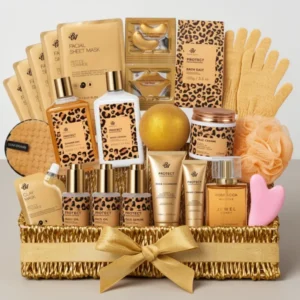 Gifts for Women Honey & Almond Bath & Body Gift Basket, 32 Pieces