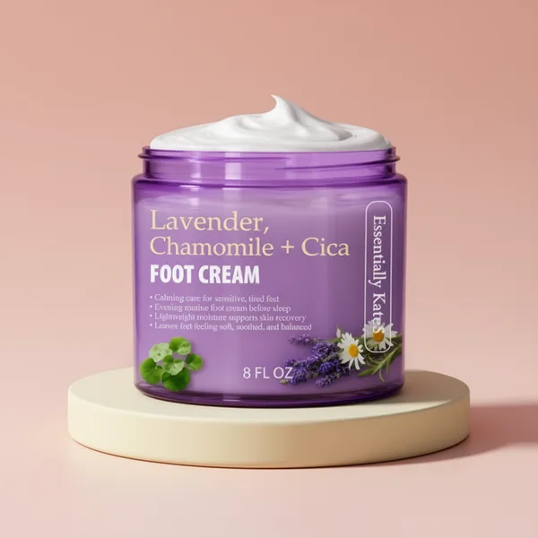 Essentially KateS Lavender Chamomile + Cica Foot Cream, 8 fl oz