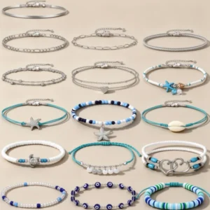 Gold-Tone Anklet, 21 Pieces
