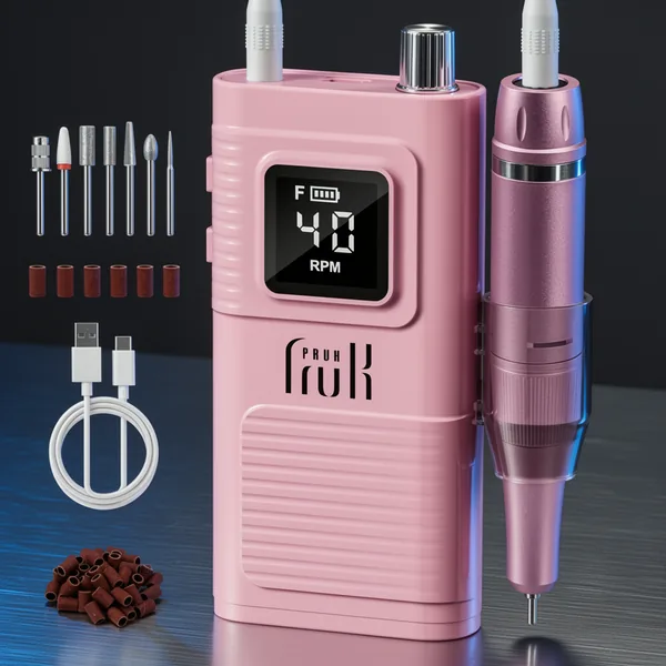 Pruk Professional Electric Nail Drill, Pink