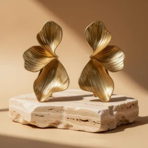OGD Chunky Gold-Tone Statement Earrings for Women