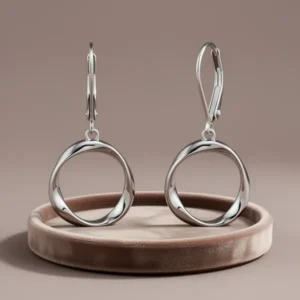 BOUTIQUELOVIN Round Twist Dangle Earrings for Women