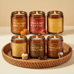 AOOVOO Fall Candles, 42 oz, 6-Pack