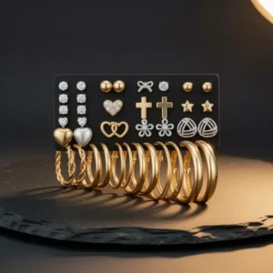 Gold-Tone Stud Earrings, 81 Pairs
