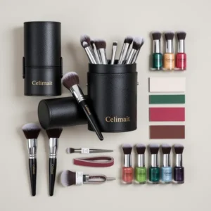 Makeup Brush Set with Case, 12 Pieces
