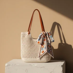 Crochet Beach Tote Bag for Women