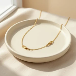 Solid 18K Gold Plated 925 Sterling Silver Chain Necklace for Women