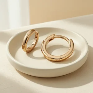 Silvora 14K Gold Plated Huggie Hoop Earrings for Women