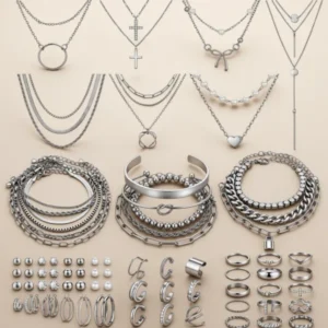 Gold-Tone Jewelry Set for Women, 73 Pieces
