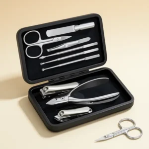 Leipple 9 in 1 Professional Manicure Kit with Magnetic Leather Case, Black