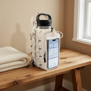 JACZZO Magnetic Gym Bag, 40 oz, Beige